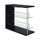 Coaster Prescott Rectangular 2-shelf Bar Unit Glossy Black Model 100165